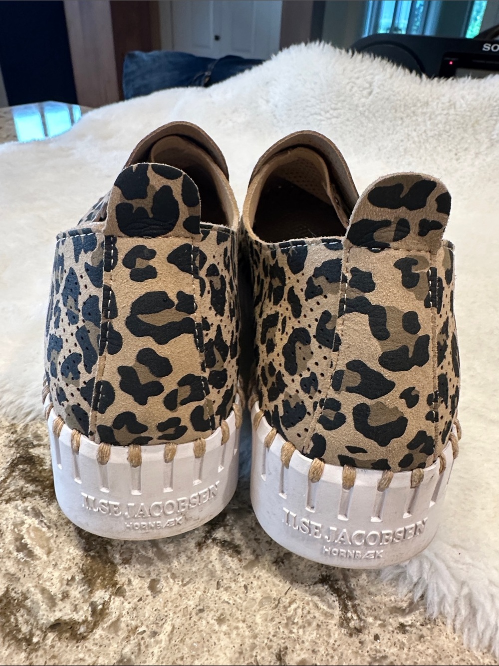 Leopard Print Slip‑On Sneakers for Women - Tan/Black by Ilse Jacobsen - Picture 3 of 4
